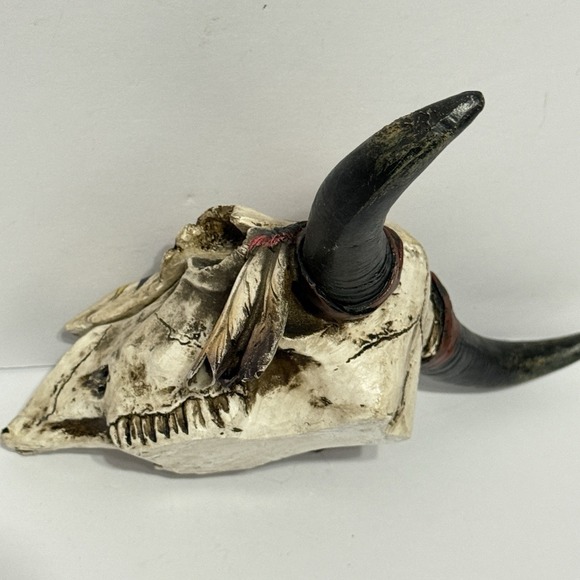 Cow Steer Bull Skull Stash Box Trinket Box Western Indian Decor Figurine * - Picture 4 of 9